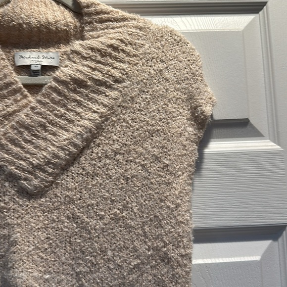 Michael Stars Cream Rory Oversized Short Sleeve Sweater Vest XS Beige - Picture 6 of 9